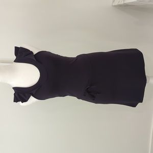 Tonic Tennis dress,black,XS flutter straps,pull string waist, built-in bra.